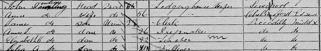 1881 census - John Dowling and family