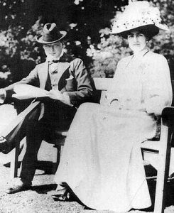 Winston Churchill and his fiancée, Clementine Hozier, 1908